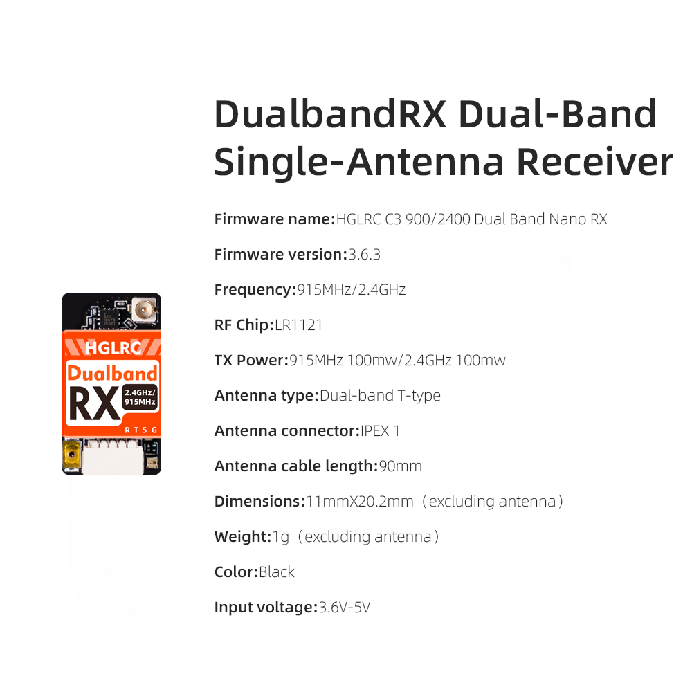HGLRC Dual-band True Diversity - Drone Racing Receiver recension och pris